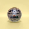 Brown basketball training balls made of wear-resistant PU material for both indoor and outdoor use details Picture